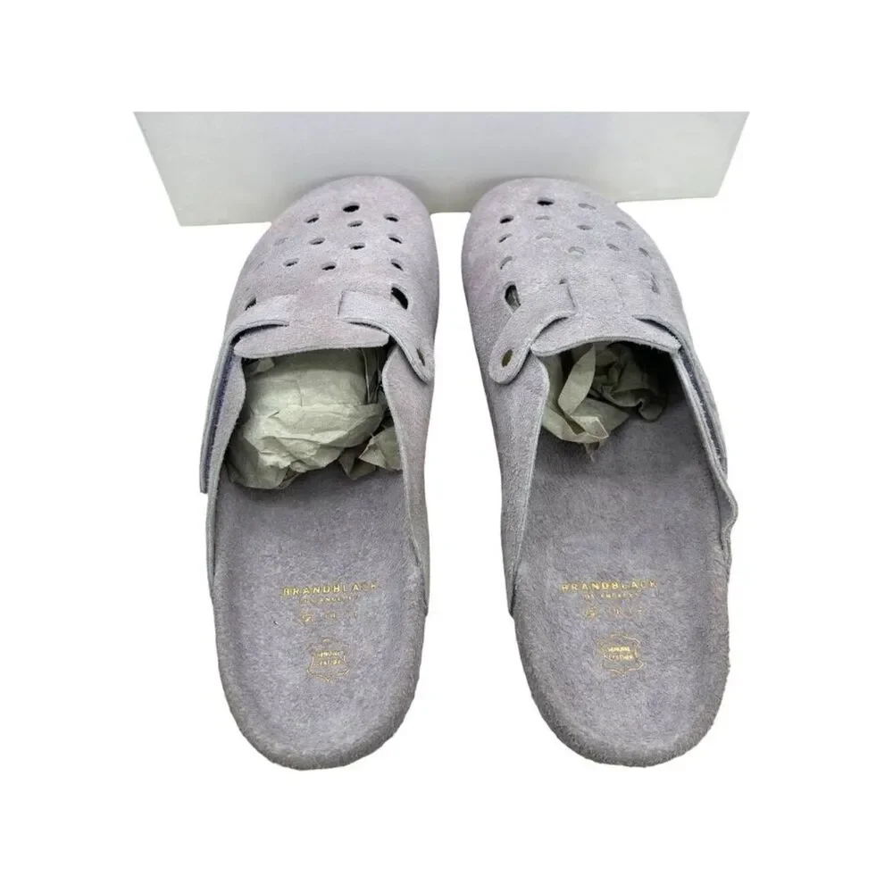 Men’s Suede Clog Mule Brandblack Carrera Size 9 Lavender Slip On Comfort Shoes